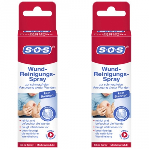 2 x SOS Wundreinigungsspray 50ml Flasche