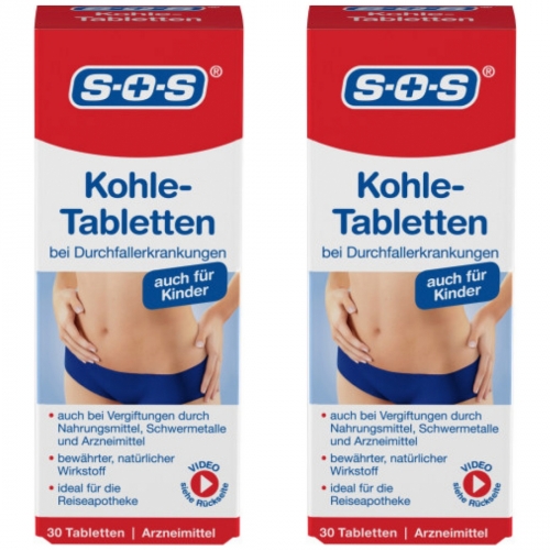 2 x SOS Kohletabletten 30 Stck