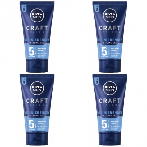 4 x Nivea Men semi-matt-finish Styling Gel 150ml Tube