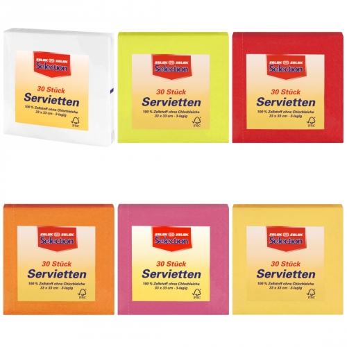 Selection servietten 3-lagig verschiedene Farben