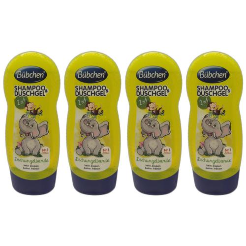 4 x Bbchen Shampoo und Duschgel 2in1 Dschungelbande 230ml