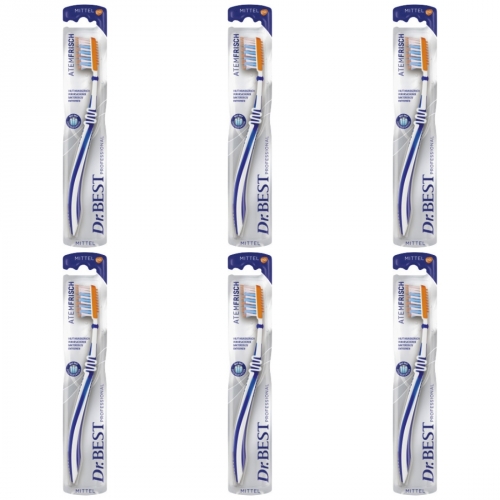 6 x Dr.Best Atemfrisch Zahnbrste Handzahnbrste Mittel