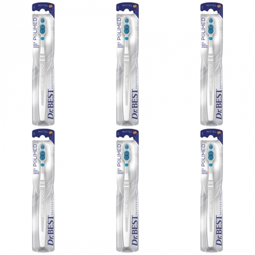 6 x Dr.Best Zahnbrste Handzahnbrste Polimed Mittel