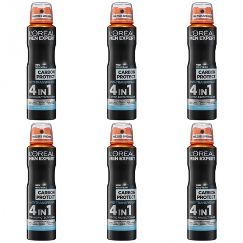 6 x LOreal Men Expert Deospray Carbon 150ml Dose