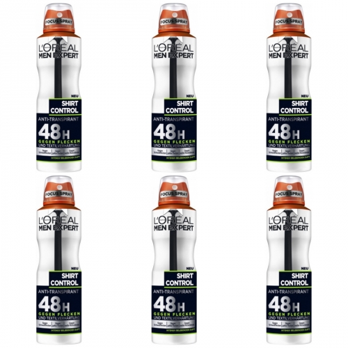 6 x LOreal Men Expert Deospray Shirt Control  150ml Dose