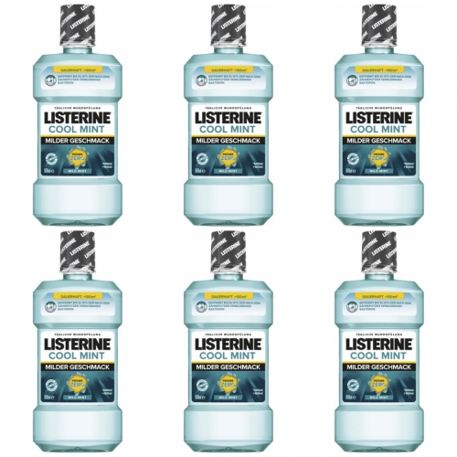 6 x Listerine Cool Mint Milder Geschmack 600ml Flasche