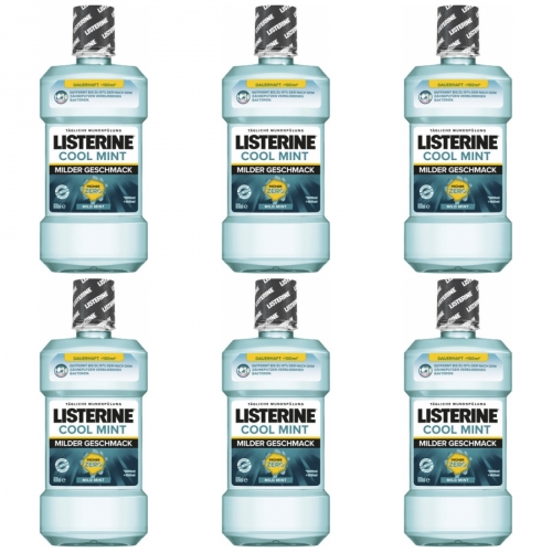 6 x Listerine Cool Mint Milder Geschmack 600ml Flasche