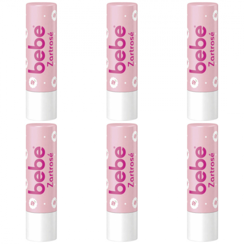 6 x Bebe Young Care Zartrosé Lippenpflege Lipstick Lippenpflegestift 4,9 g 