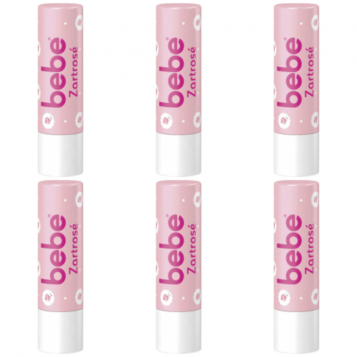 6 x Bebe Young Care Zartros Lippenpflege Lipstick Lippenpflegestift 4,9 g 