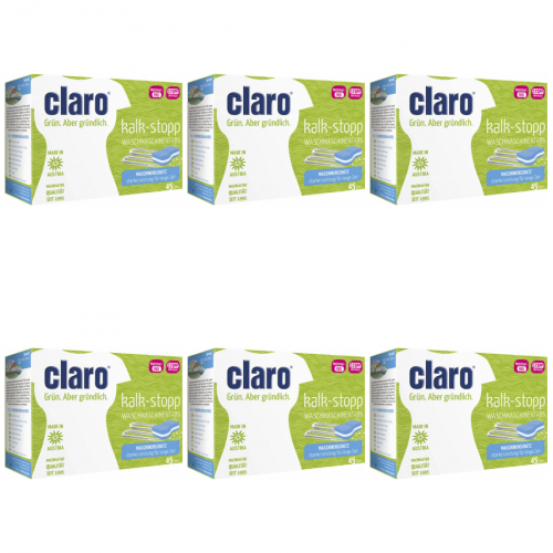 6 x Claro ko Kalkstopp Tabs Kalkentferner Waschmaschinentabs 45 Stck