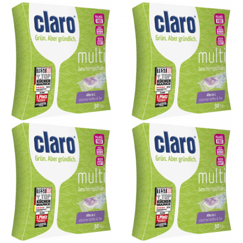 4 x Claro ko Multi Tabs Geschirrspltabs Splmaschinentabs 30 Stck