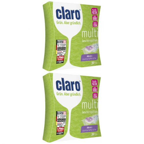 2 x Claro ko Multi Tabs Geschirrspltabs Splmaschinentabs 30 Stck
