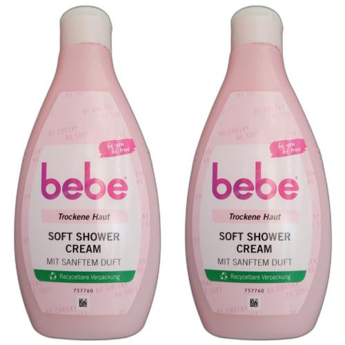 2 x Bebe Soft Shower Cream Cremedusche Pflegedusche 250ml Flasche