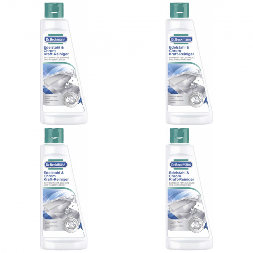 4 x Dr.Beckmann Kraftreiniger Edelstahl + Chrom 250ml Flasche