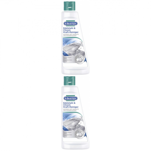2 x Dr.Beckmann Kraftreiniger Edelstahl + Chrom 250ml Flasche