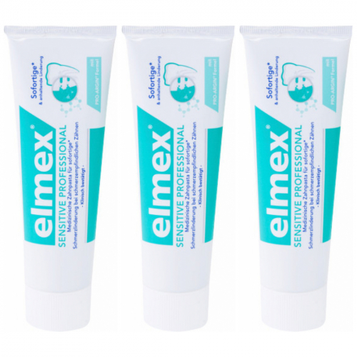 3 x elmex Zahncreme sensitive profess. Tube 75ml