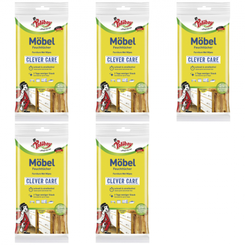 5 x Poliboy Mbel Feuchttcher Clever Care 24 Tcher