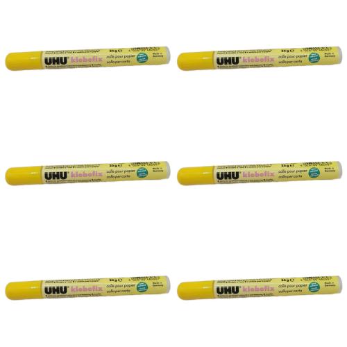 6 x Uhu Klebefix Papierkleber 25g