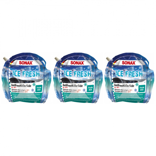 3 x Sonax Antifrost und Klarsicht 3L Icefresh bis -20 Grad Frische Kick