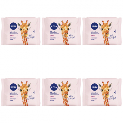 6 x Nivea Mizellen Make-Up Reinigungstcher 3in1 25 Tcher