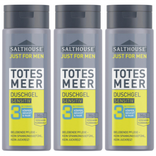 3 x Salthouse Totes Meer Men Duschgel Sensitiv 3 in 1 Formel 250ml