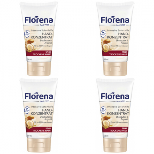 4 x Florena Handkonzentrat mit Sheabutter + Arganl 50ml