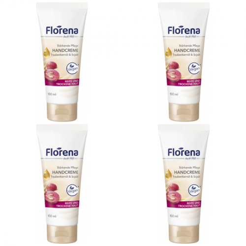 4 x Florena Handcreme mit Traubenkernl 100ml