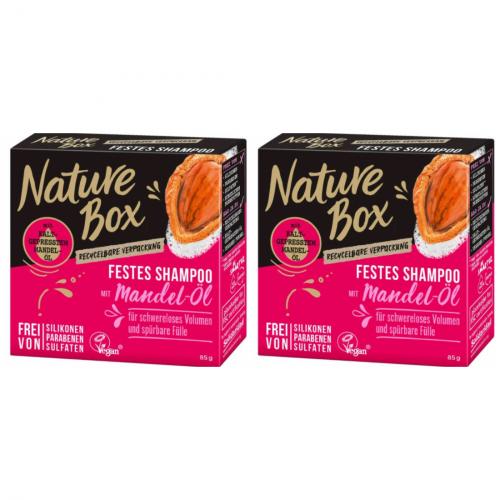 2 x Nature Box Festes Shampoo Mandel 85g
