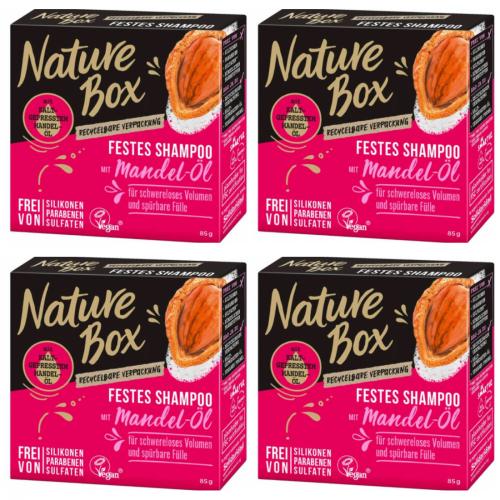 4 x Nature Box Festes Shampoo Mandel 85g