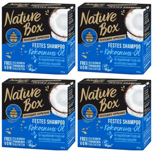 4 x Nature Box Festes Shampoo Kokos 85g
