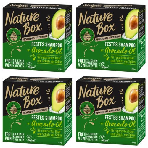 4 x Nature Box Festes Shampoo Avocado 85g