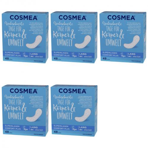 5 x Cosmea Slipeinlagen Comfort Plus Formel Lang Damenbinden 48 Stück