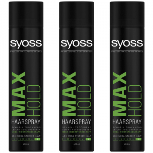 3 x Syoss Max Hold Haarspray Haltegrad 5 400ml