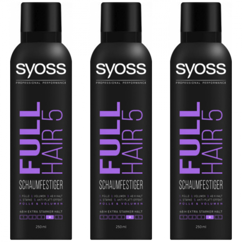 3 x Syoss Full Hair 5 Haarspray extra stark 250 ml