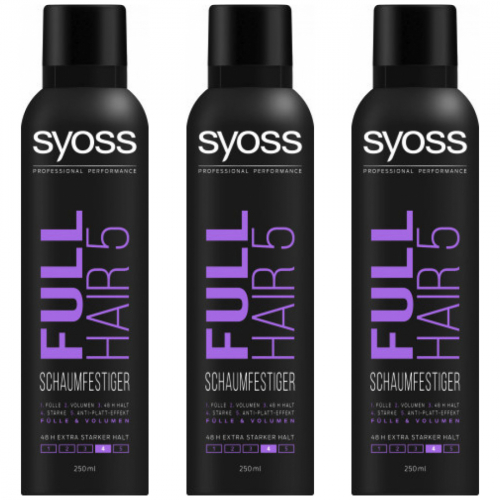 3 x Syoss Full Hair 5 Haarspray extra stark 250 ml