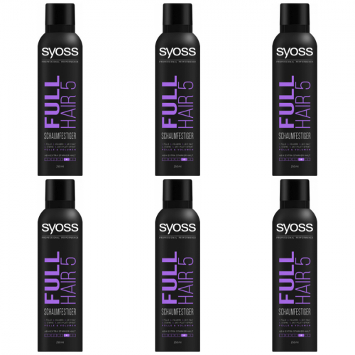 6 x Syoss Full Hair 5 Haarspray extra stark 250 ml