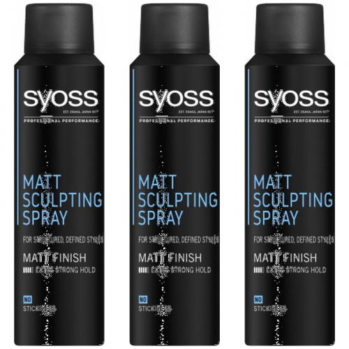 3 x Syoss Matt Sculpting Spray für definierte Styles mit mattem Finish 150 ml