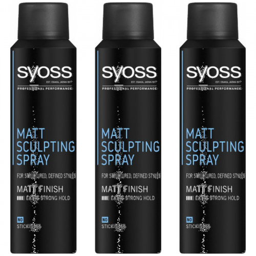3 x Syoss Matt Sculpting Spray fr definierte Styles mit mattem Finish 150 ml