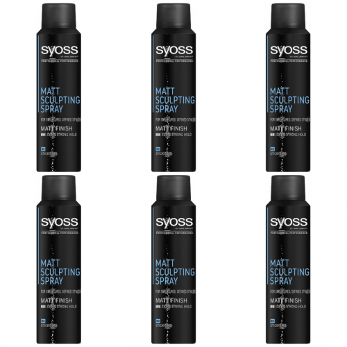 6 x Syoss Matt Sculpting Spray fr definierte Styles mit mattem Finish 150 ml