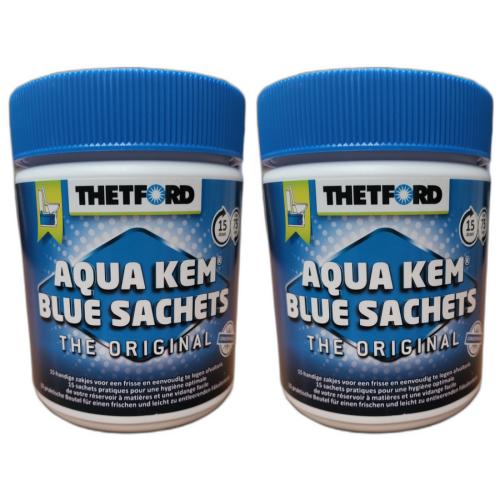2 x Aqua Kem Blue Sachets 15 Stück  Toilette Camping Wohnmobil 