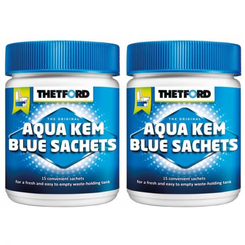2 x Aqua Kem Blue Sachets 15 Stck  Toilette Camping Wohnmobil 