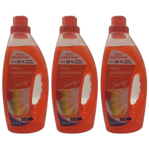 3 x JedenTag Colorwaschmittel Flssig 20 Waschladungen 1,1l Flasche