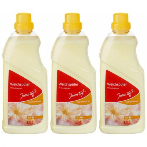 3 x JedenTag Weichspler Bltenfrisch 75 Waschladungen 1,5l Flasche
