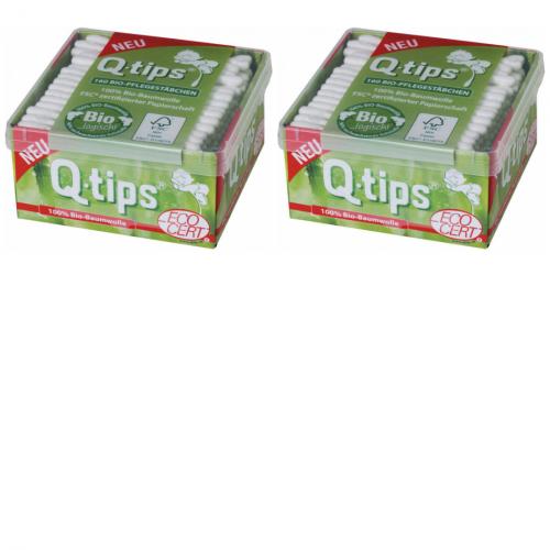 2 x Pelz Q-Tips Bio-Pflegestbchen Wattestbchen Box 160 Stck
