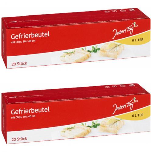 2 x JedenTag Gefrierbeutel Frischhaltebeutel Recyclingfhig 20 Stck