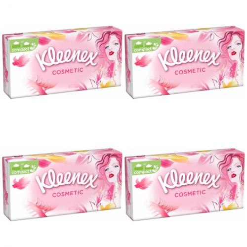 4 x Kleenex Kosmetiktcher Box 3-lagig 80 Blatt