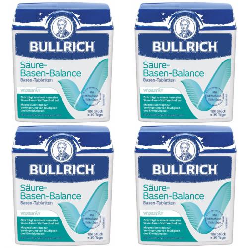 4 x Bullrich Basen-Sure-Balance Basentabletten 180 Stck