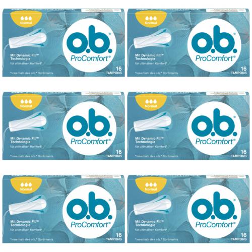 6 x O.B. Pro Comfort Normal Tampons 16 Stck