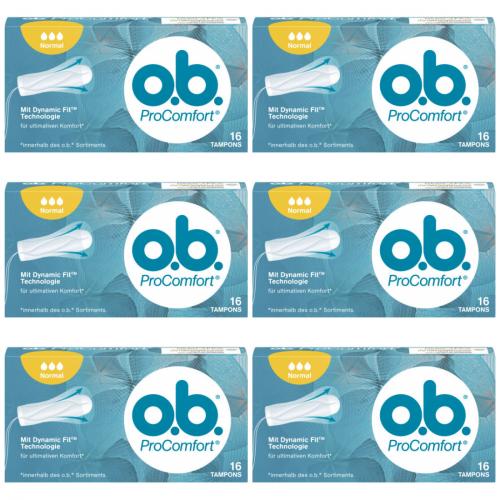 6 x O.B. Pro Comfort Normal Tampons 16 Stck