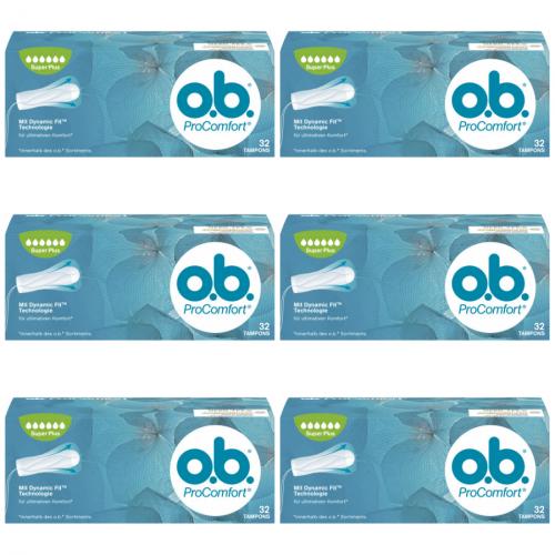 6 x O.B. Pro Comfort Super Plus Tampons 32 Stck
